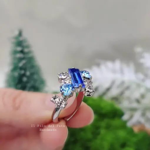Anello Selene Blu silver