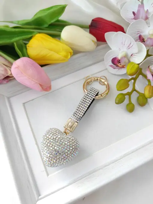 Portachiavi Gioiello Cuore Bombato crystal