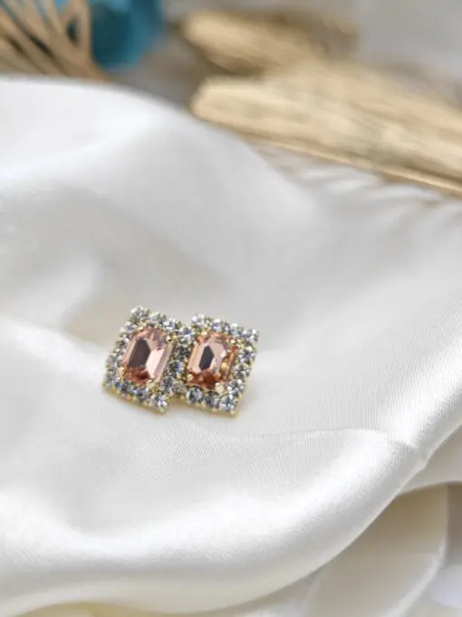 Orecchini Brique rosa pesco gold
