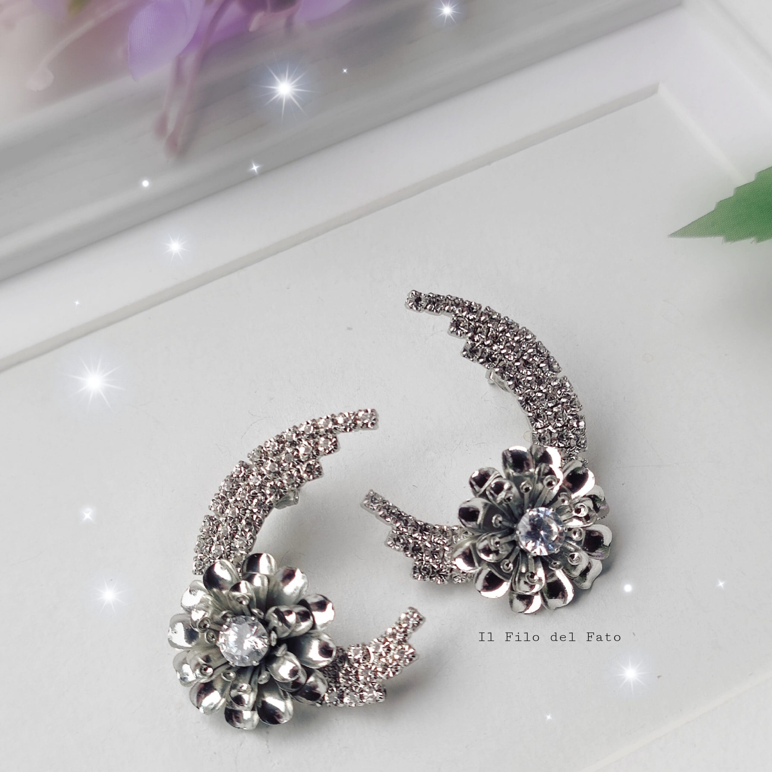 Orecchini Fiore di luna silver - immagine 5