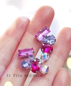 Alternative view of Orecchini Virgola fucsia silver