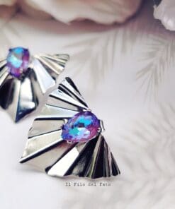 Orecchini Scudo silver violetto