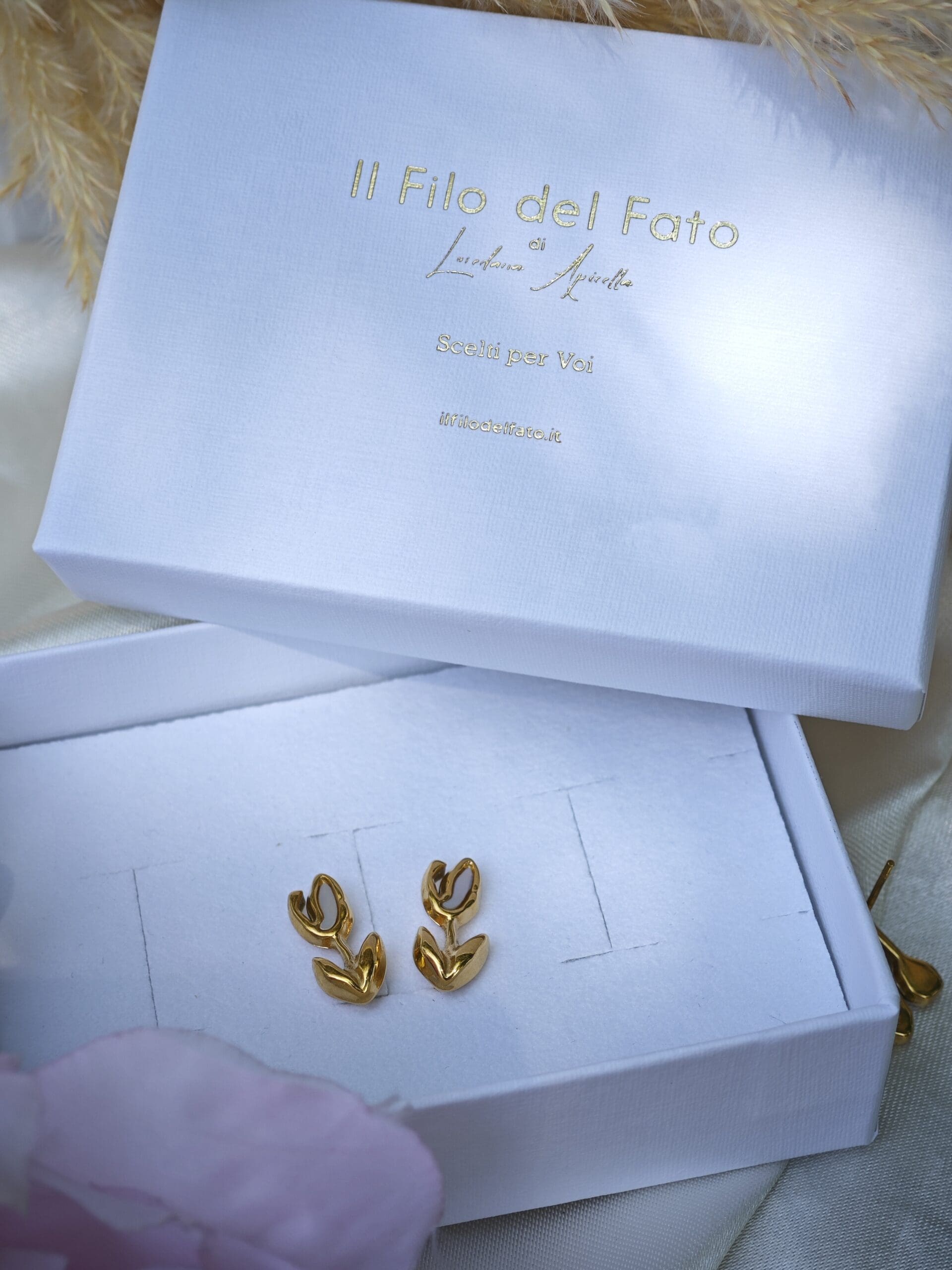 Orecchini Tulipano Bianco - immagine 3