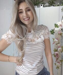 Alternative view of Maglia Righine e merletto