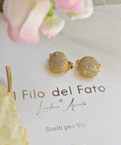 Orecchini Bottoncino strass clip