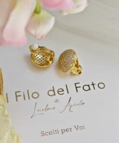 Alternative view of Orecchini Bottoncino strass clip