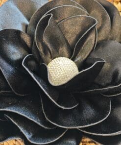 Borsa cartella con peonia nera - immagine 3