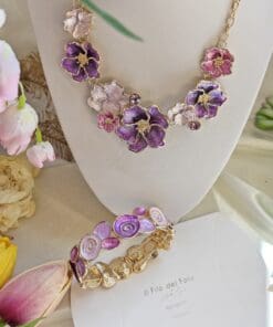 Collana Girocollo Fiori glicine - immagine 5