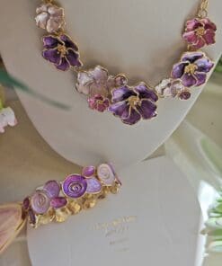 Collana Girocollo Fiori glicine - immagine 3