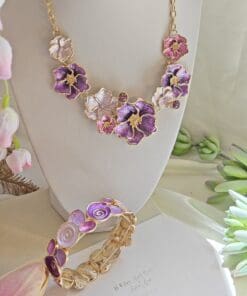 Collana Girocollo Fiori glicine - immagine 4