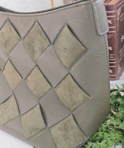 Borsa a scacchi in verde bosco - immagine 3
