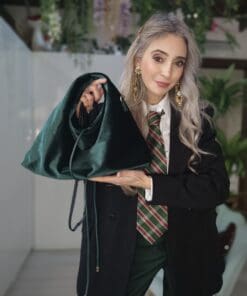 Alternative view of Borsa Velluto Verde inglese