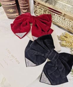 Alternative view of Fiocchetto capelli velluto con strass