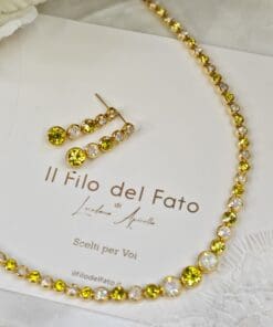 Girocollo opal lemon + orecchini