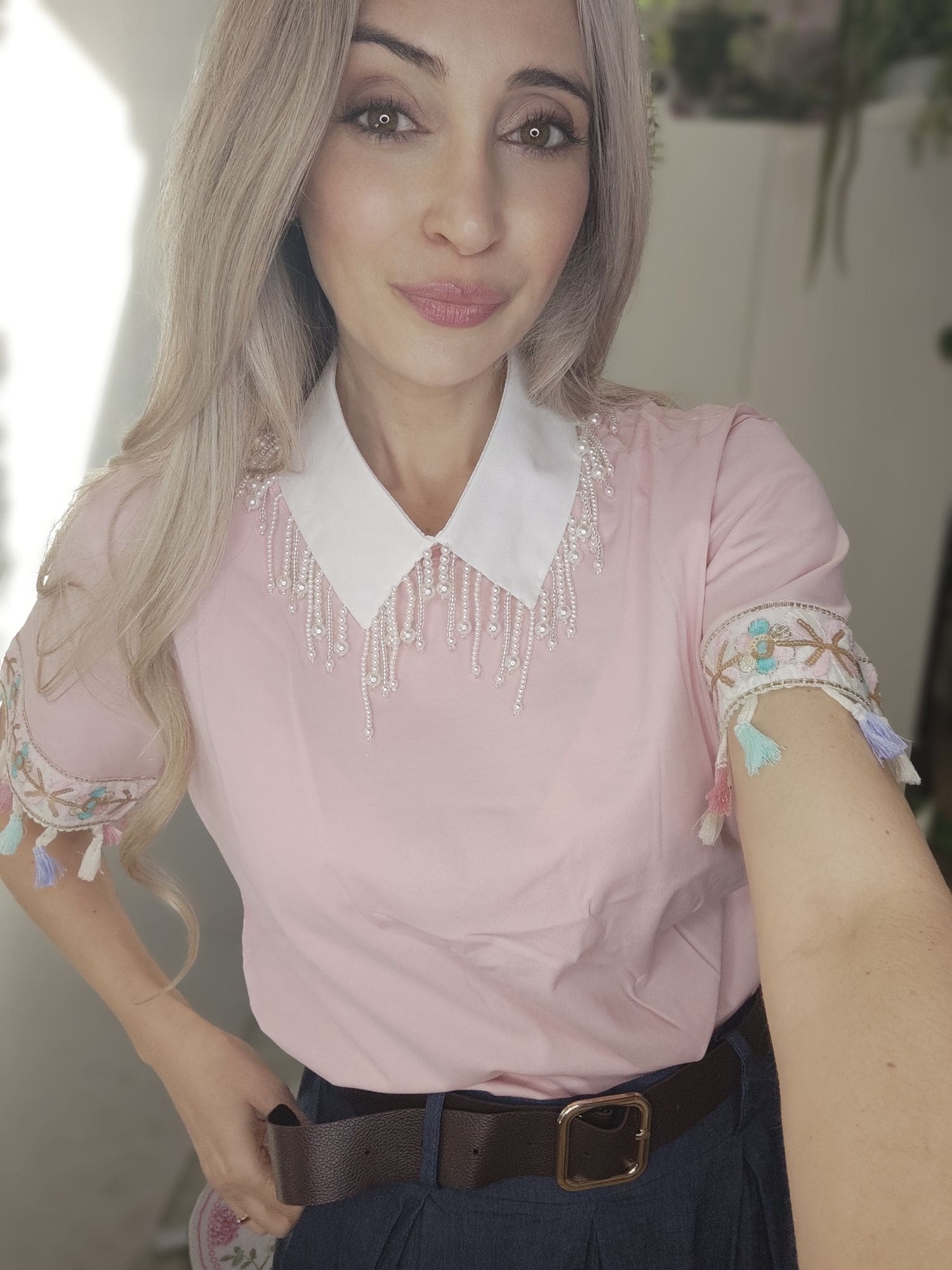 Collo Camicia con perline pendenti - immagine 4