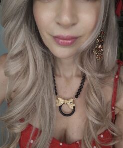 Collana Perle nere con fiocco - immagine 5
