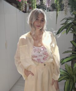 Camicia Velata Giallo Tenue - immagine 3
