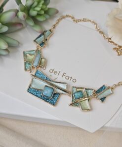 Collana Girocollo Geometrie in acquamarina - immagine 3