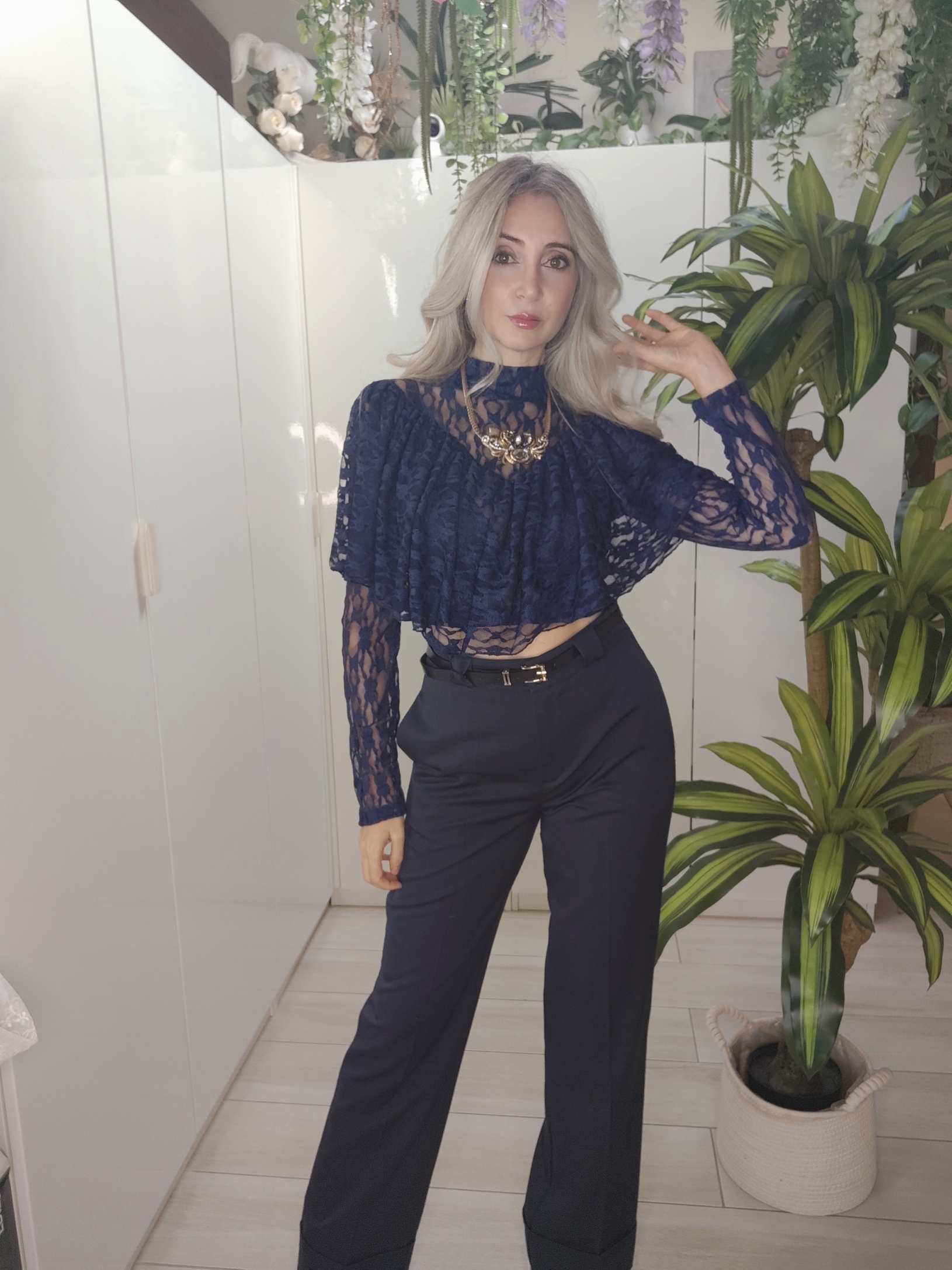 Maglia Mantella in pizzo - immagine 3