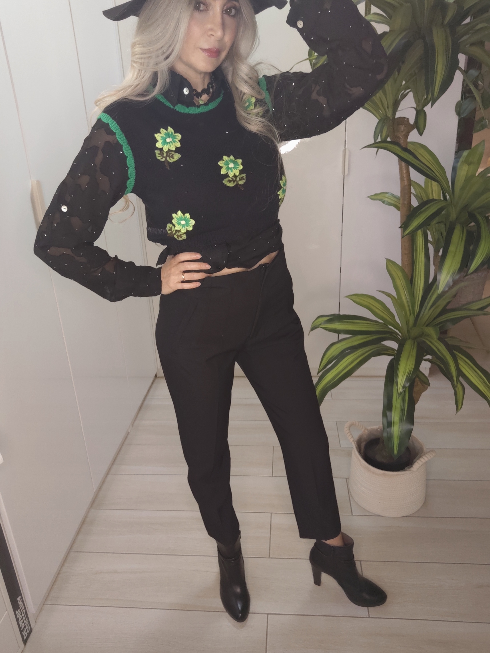 Pantalone Sigaretta Nero - immagine 2