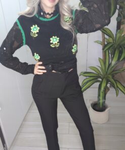 Pantalone Sigaretta Nero - immagine 3