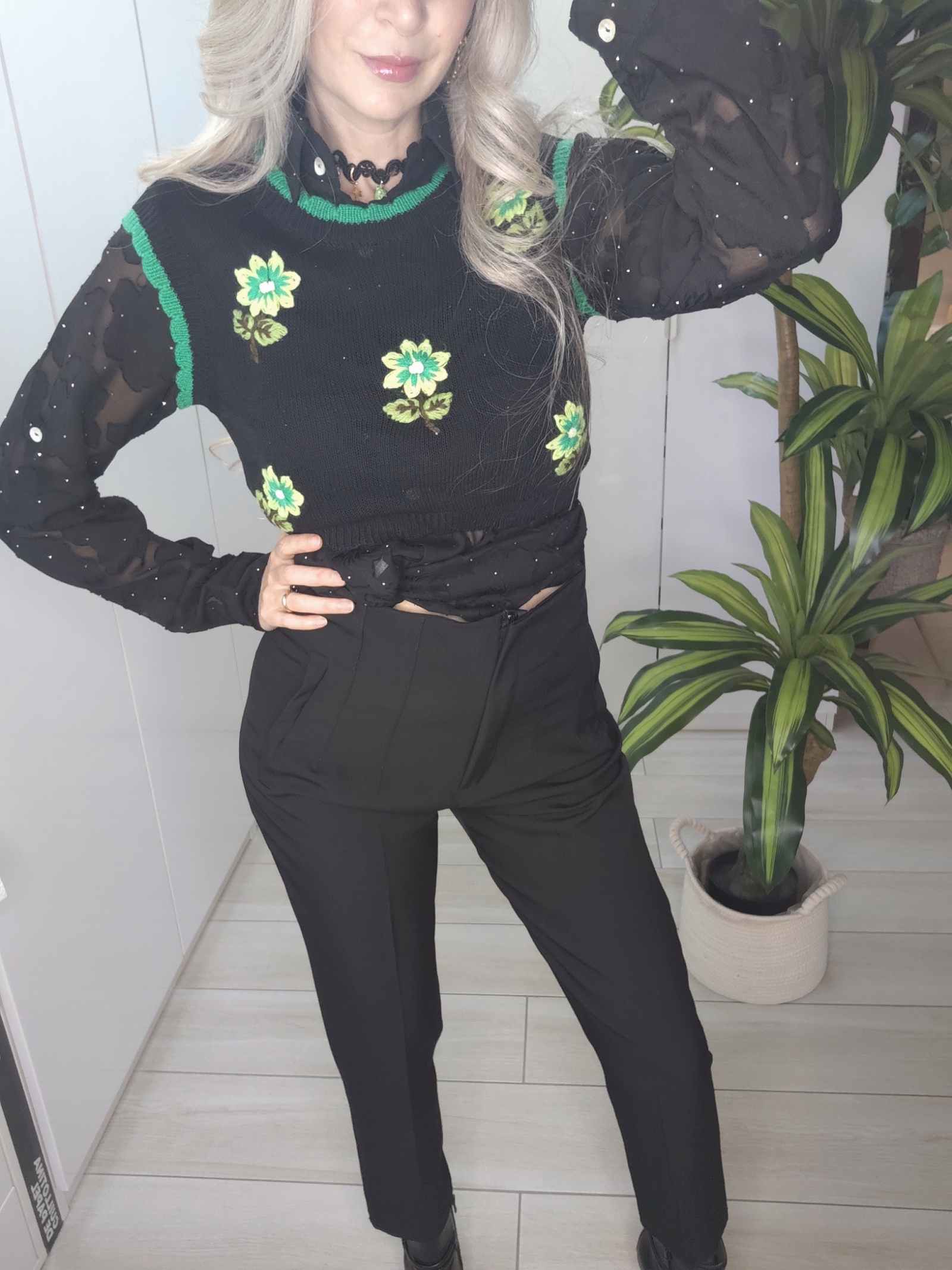 Pantalone Sigaretta Nero - immagine 3