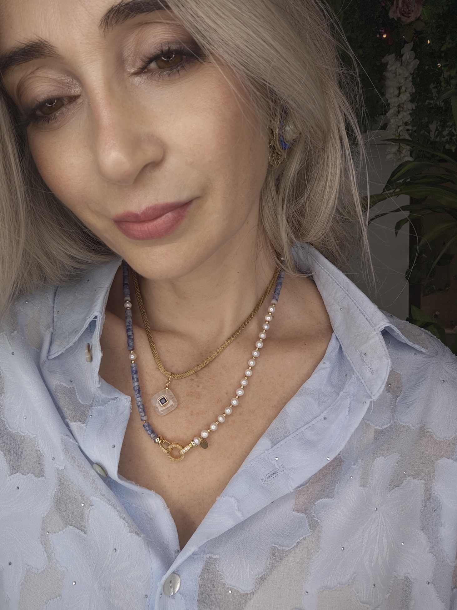 Collana Pietre dure e perline di fiume - immagine 4