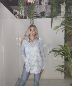 Camicia fiori in trasparenza con punti luce - immagine 6