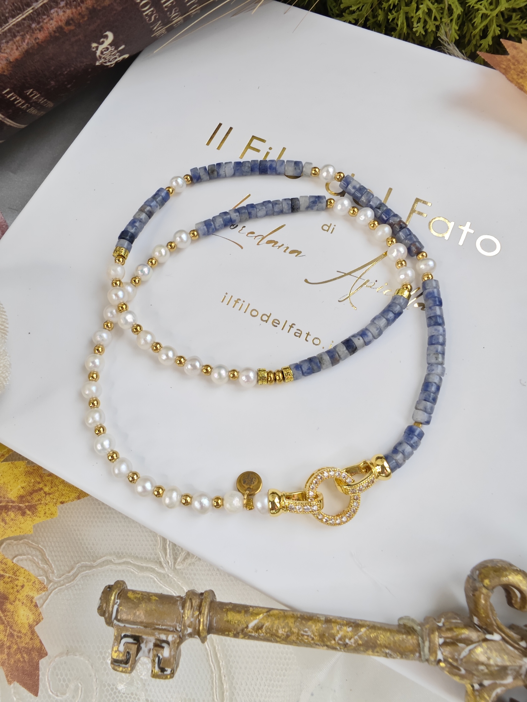 Collana Pietre dure e perline di fiume