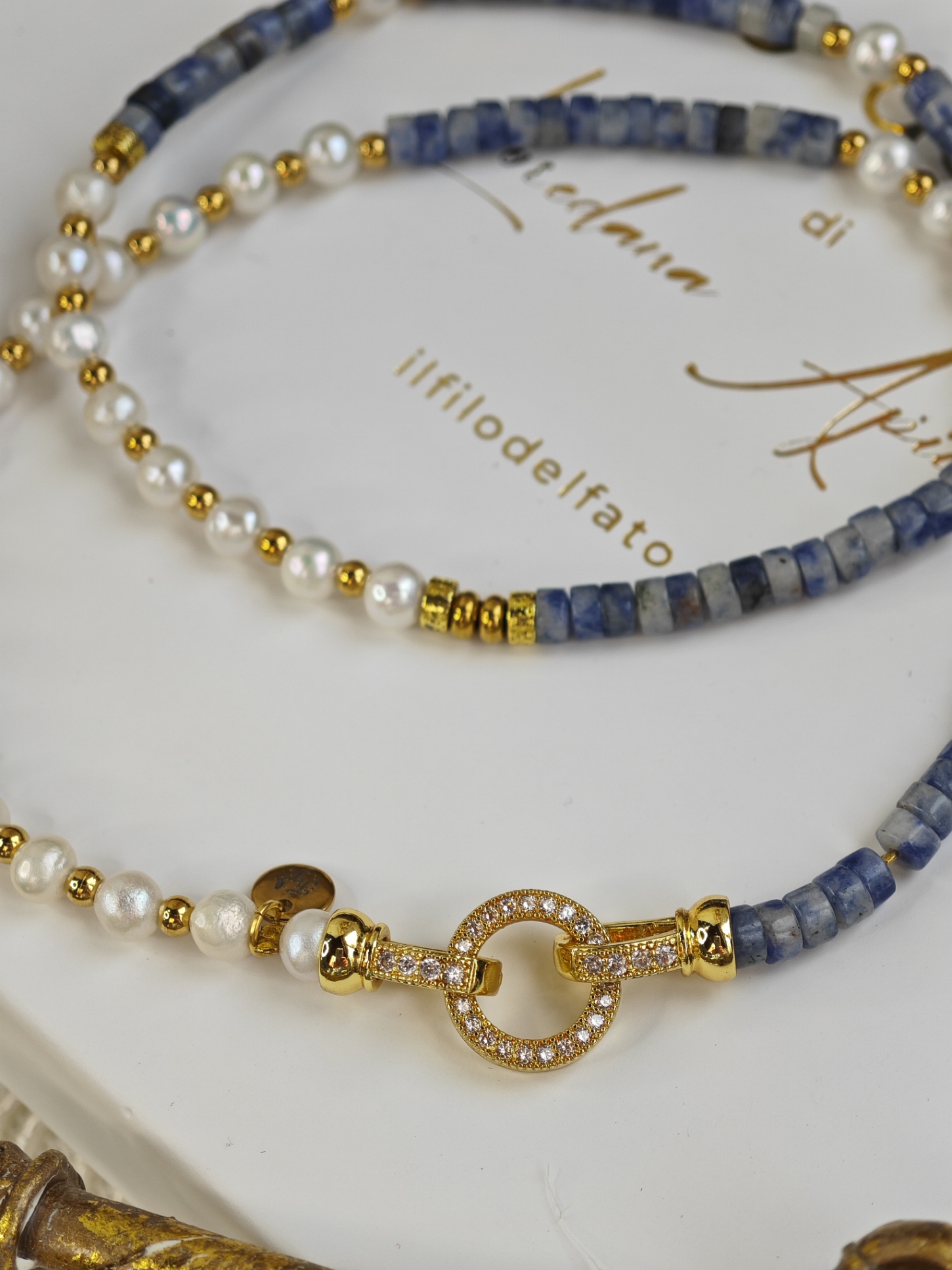 Collana Pietre dure e perline di fiume - immagine 3