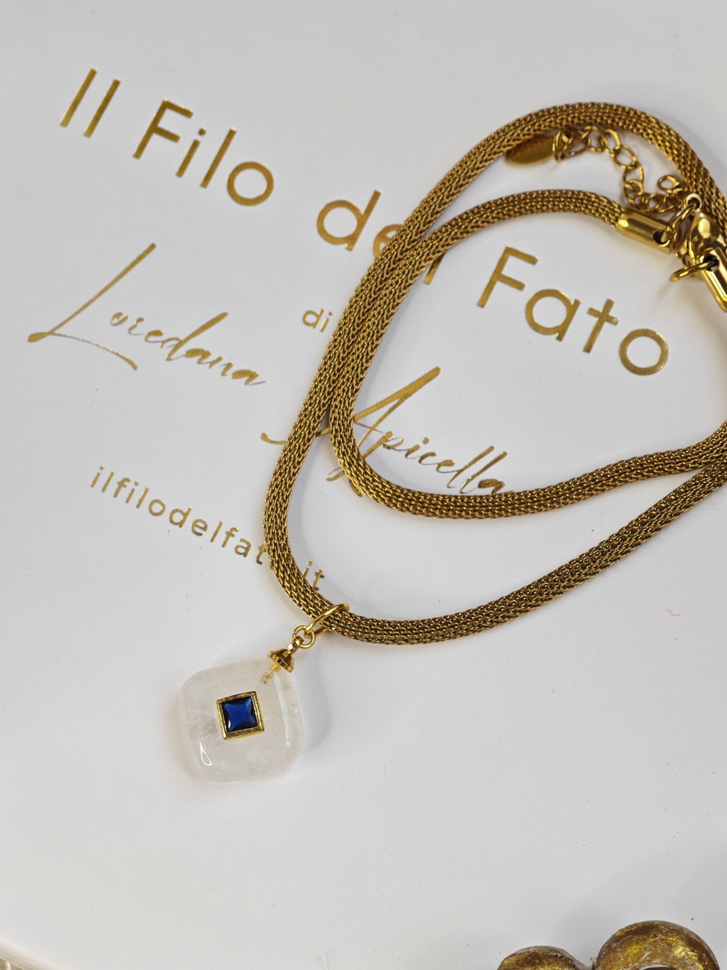 Collana Usbergo con ciondolo in quarzo