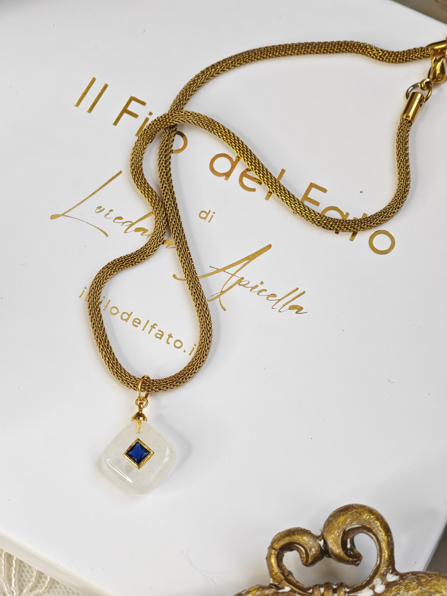 Collana Usbergo con ciondolo in quarzo - immagine 3