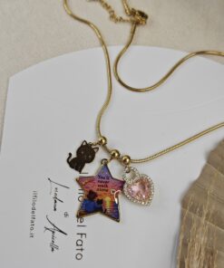 Collana Ciondolo stella con gattino - immagine 3