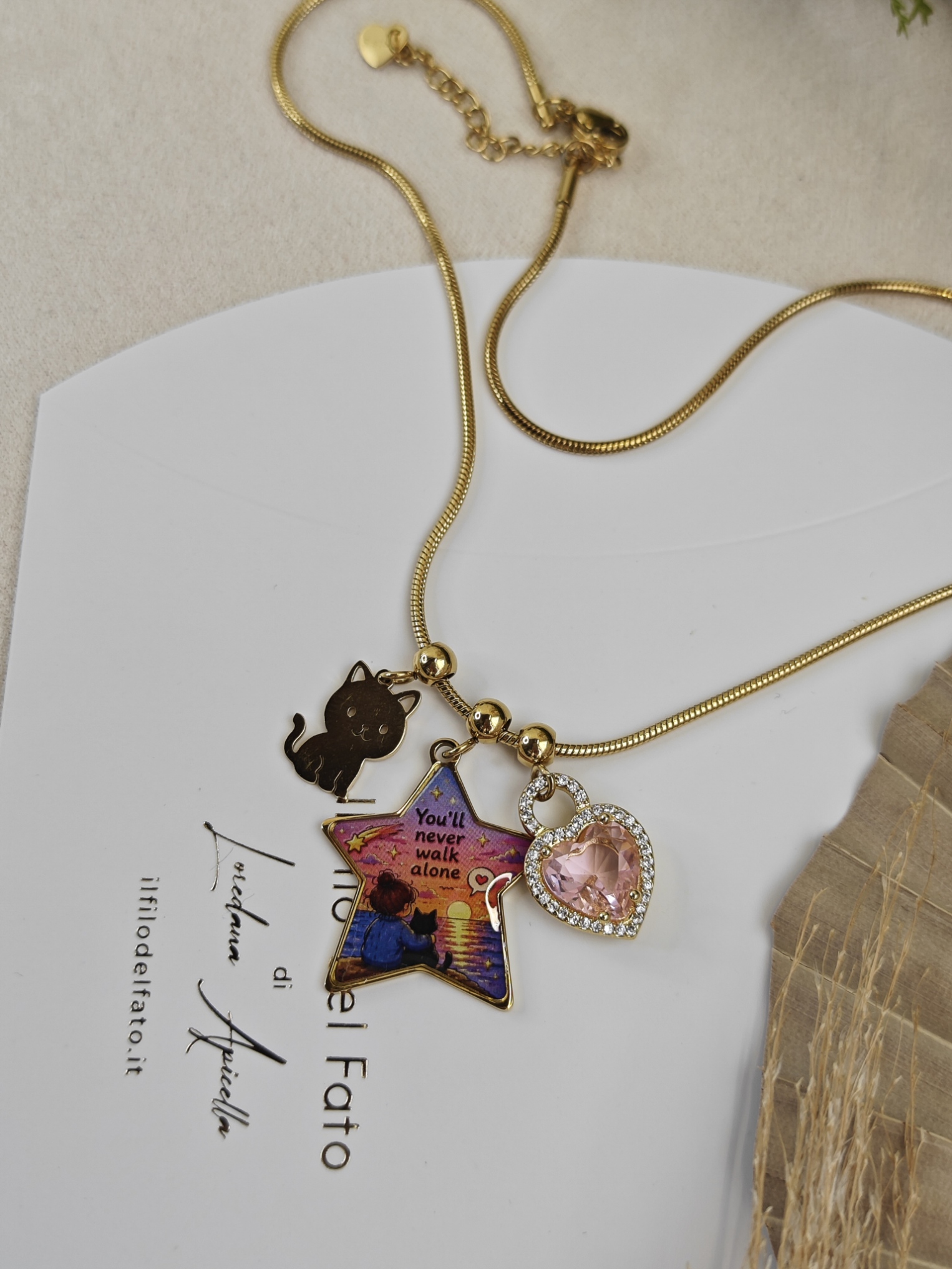 Collana Ciondolo stella con gattino - immagine 3