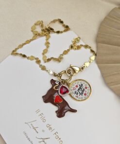 Collana Cagnolino color cioccolata