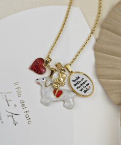 Collana Cagnolino Bianco con dedica