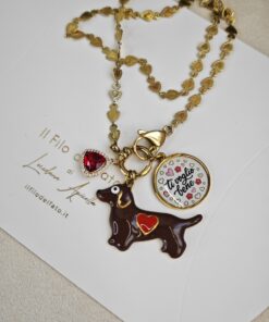 Alternative view of Collana Cagnolino color cioccolata