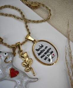 Alternative view of Collana Cagnolino Bianco con dedica