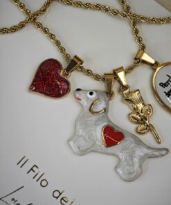 Collana Cagnolino Bianco con dedica - immagine 3
