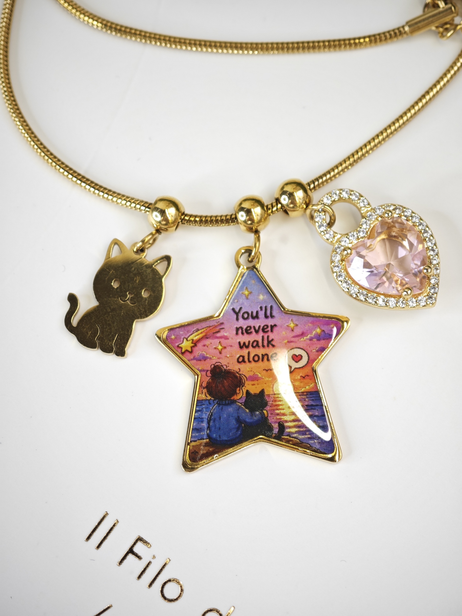 Collana Ciondolo stella con gattino - immagine 2